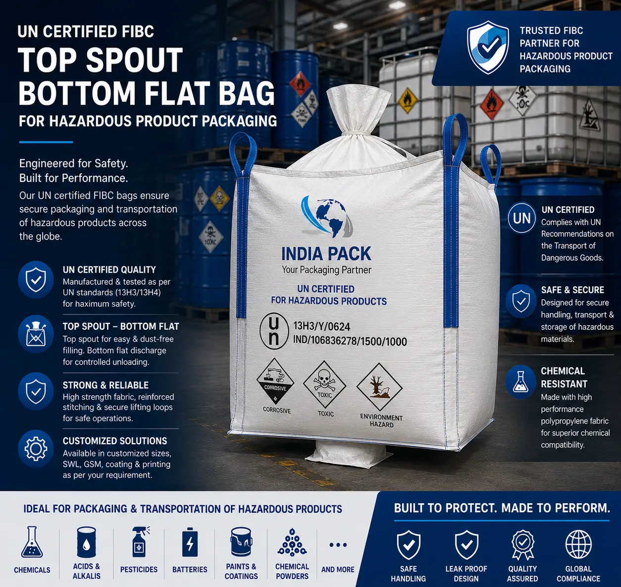India Pack - Hazardous Goods UN certified FIBC | Jumbo Bags